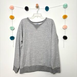 J. Crew Vintage Fleece Raglan Gray Pullover Sweatshirt